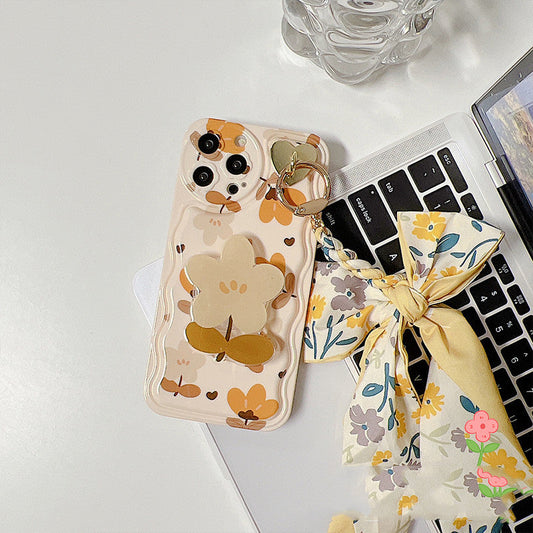 Autumn Leaves And Flowers With Bow Silk Scarf Phone Cases Mobile Arcade Ltd