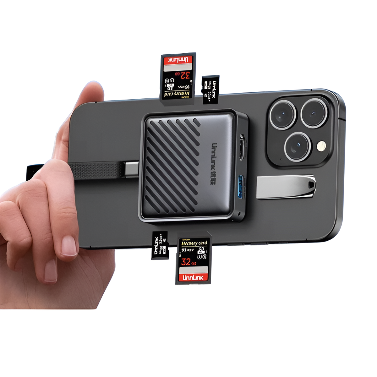 Unnlink Magnetic USB-C Hub Multiport Adapter | 4K HDMI, 65W PD, SD/TF Card Reader, Docking Station for MacBook & iPhone 16/15 Pro Mobile Arcade Ltd