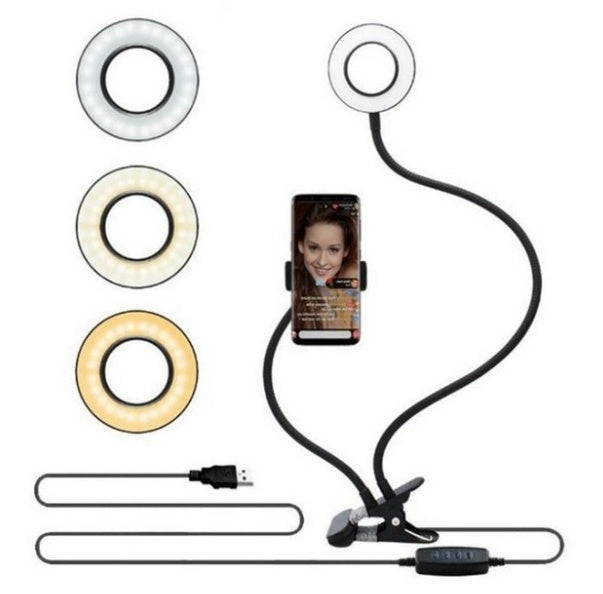LED Selfie Ring Light for Live Adjustable Makeup Light-8cm Stand Mobile Arcade Ltd