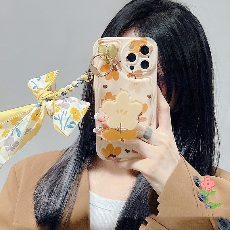 Autumn Leaves And Flowers With Bow Silk Scarf Phone Cases Mobile Arcade Ltd
