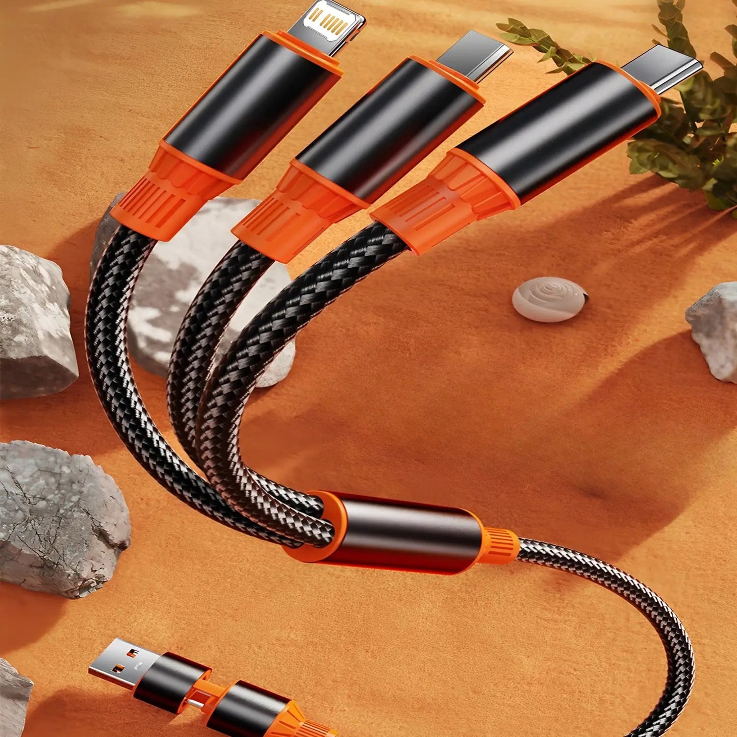 3-in-1 Universal USB Charging Cable – Type-C, Lightning & Micro USB Compatible for Samsung, Xiaomi, Huawei, iPhone 16/15/14/13 Pro Mobile Arcade Ltd