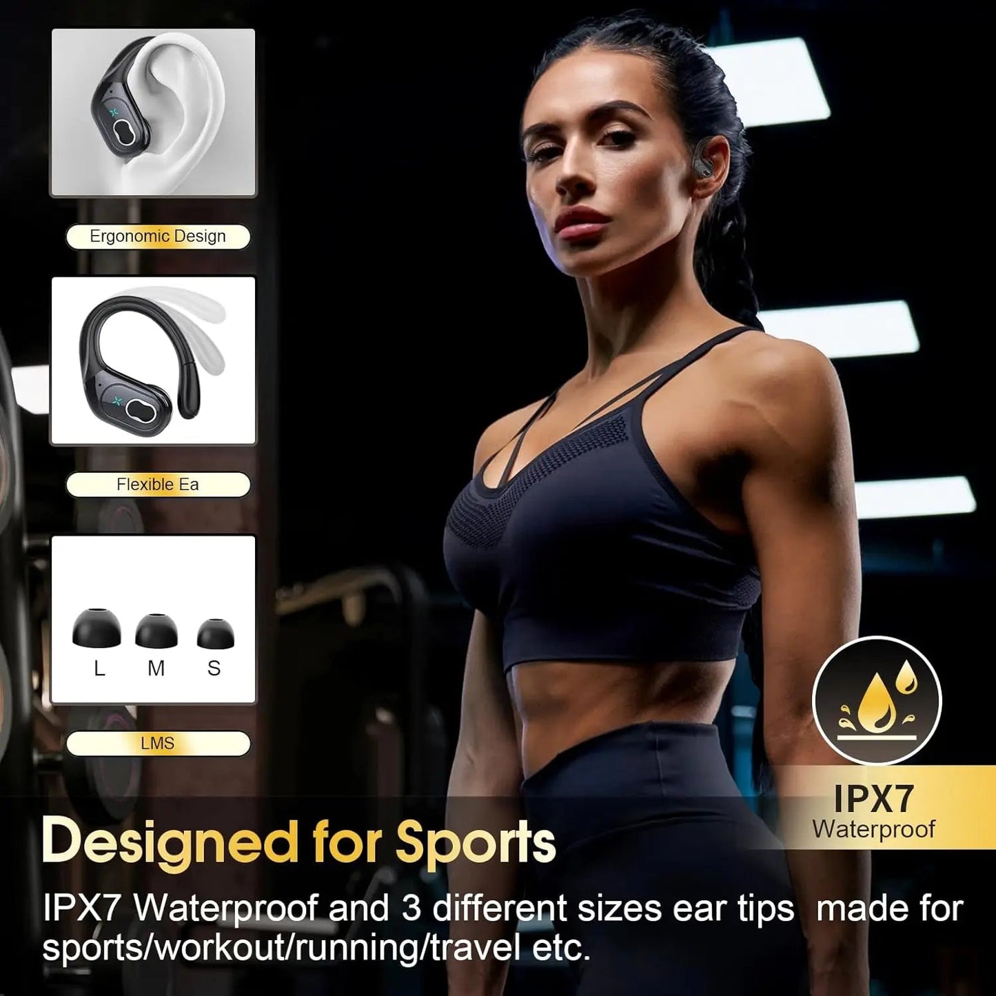 TWS Sports Earbuds Bluetooth 5.4 HiFi Bass Noise Cancelling Headset Mobile Arcade Ltd