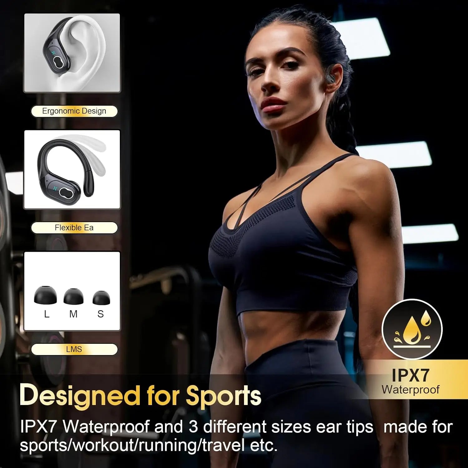 TWS Sports Earbuds Bluetooth 5.4 HiFi Bass Noise Cancelling Headset Mobile Arcade Ltd