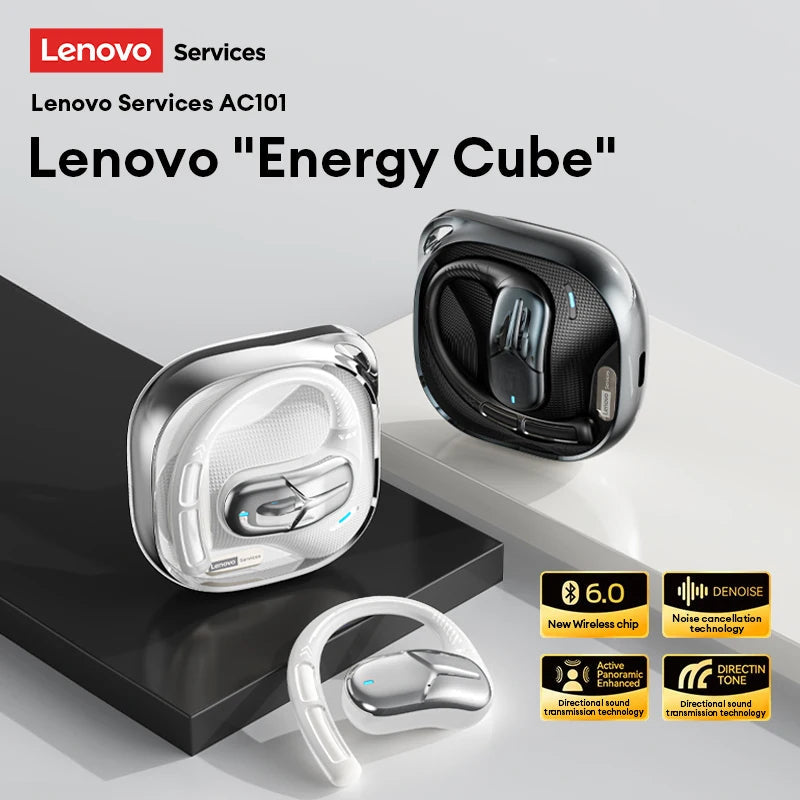 Lenovo AC101 OWS Bluetooth 6.0 Wireless Earphones | ENC Noise Reduction, Long Battery Life, Surround Sound Sports Headphones Mobile Arcade Ltd