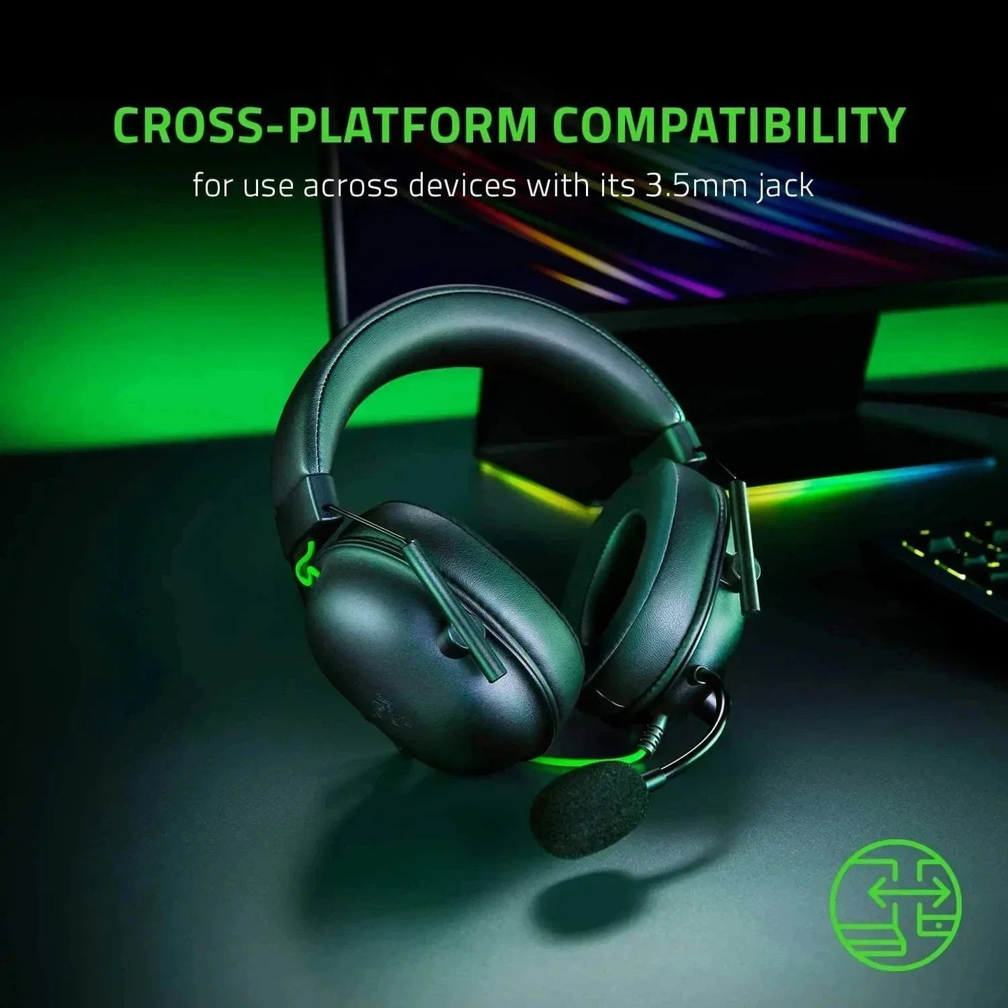 Razer BlackShark V2 X Wired Gaming Headset with 7.1 Surround Sound – PC & Console Mobile Arcade Ltd
