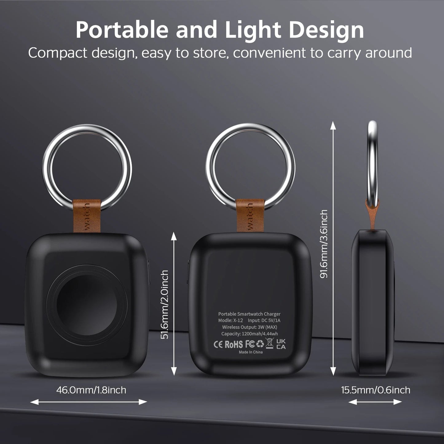 Mini Magnetic Wireless Power Bank 1200mAh for Apple Watch | Portable Fast Charger with USB-C Cable Mobile Arcade Ltd