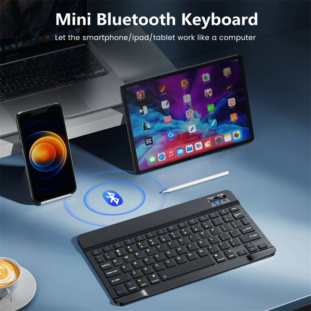Mini Bluetooth RGB Wireless Keyboard 10" Backlit with Touchpad for iOS/Android Mobile Arcade Ltd