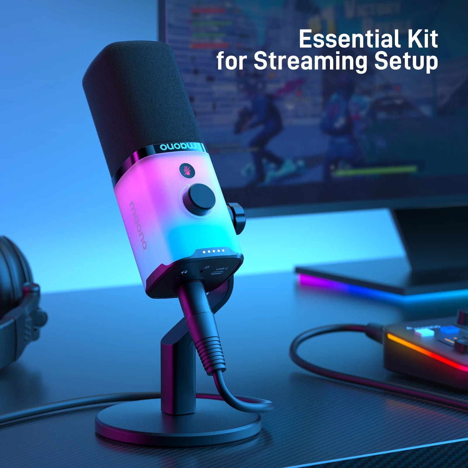 MAONO PD100X Gaming USB/XLR Microphone with RGB & Noise Reduction Mobile Arcade Ltd