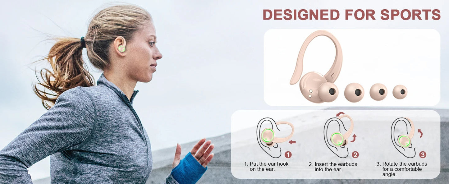 Wireless Sports Earbuds Bluetooth 5.3 with 4 ENC Mics, IPX7, 50H Playback Mobile Arcade Ltd