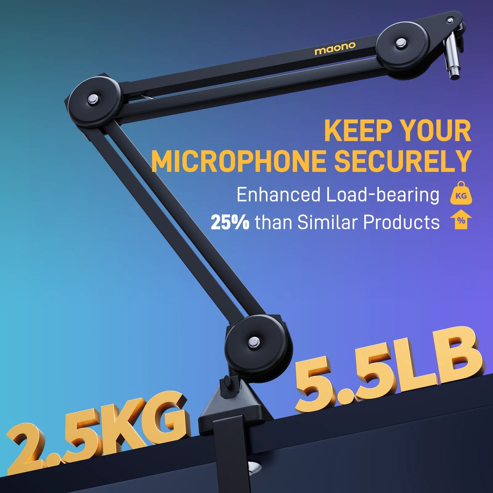 MAONO BA37 Heavy Duty Adjustable Microphone Boom Arm with Desk Clamp Mobile Arcade Ltd