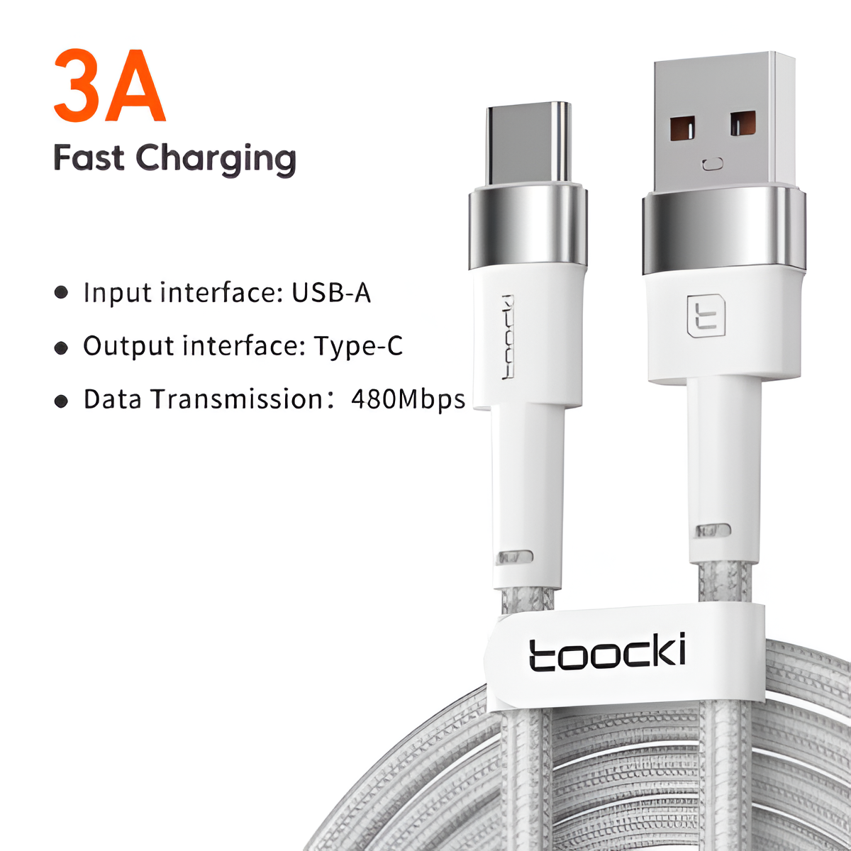 Toocki 3A PD USB-C Fast Charging Cable for Samsung, Xiaomi, OPPO, VIVO, Poco Mobile Arcade Ltd