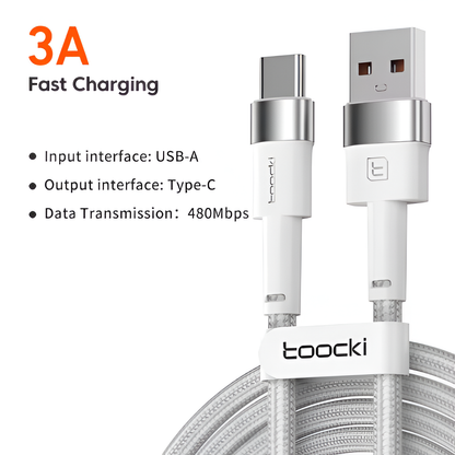 Toocki 3A PD USB-C Fast Charging Cable for Samsung, Xiaomi, OPPO, VIVO, Poco Mobile Arcade Ltd