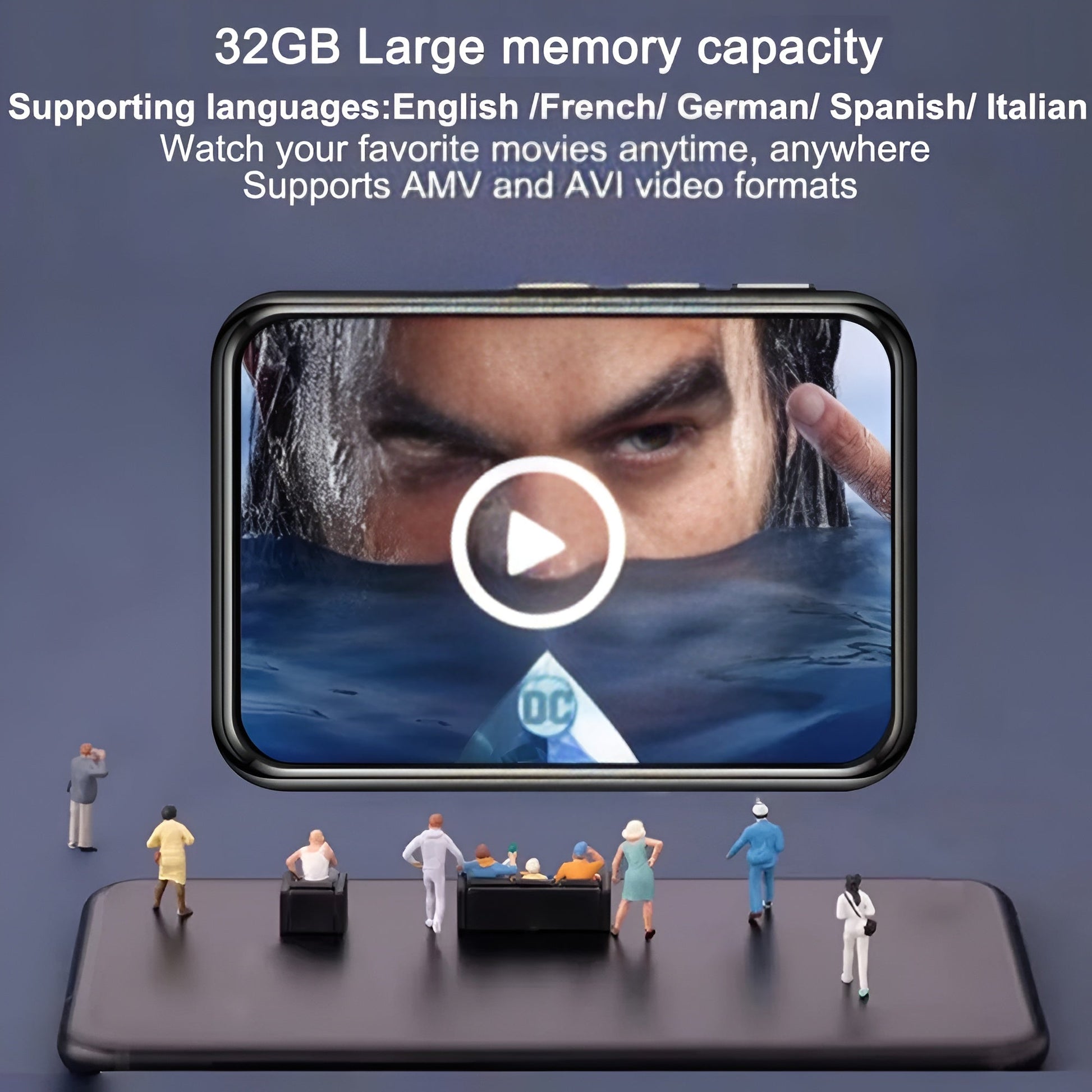 128GB HiFi Bluetooth 5.4 MP3 Player with Touchscreen, Speaker & Recorder Mobile Arcade Ltd