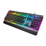 TECKNET RGB Wired Gaming Keyboard UK Layout – 105 Keys, Metal Panel