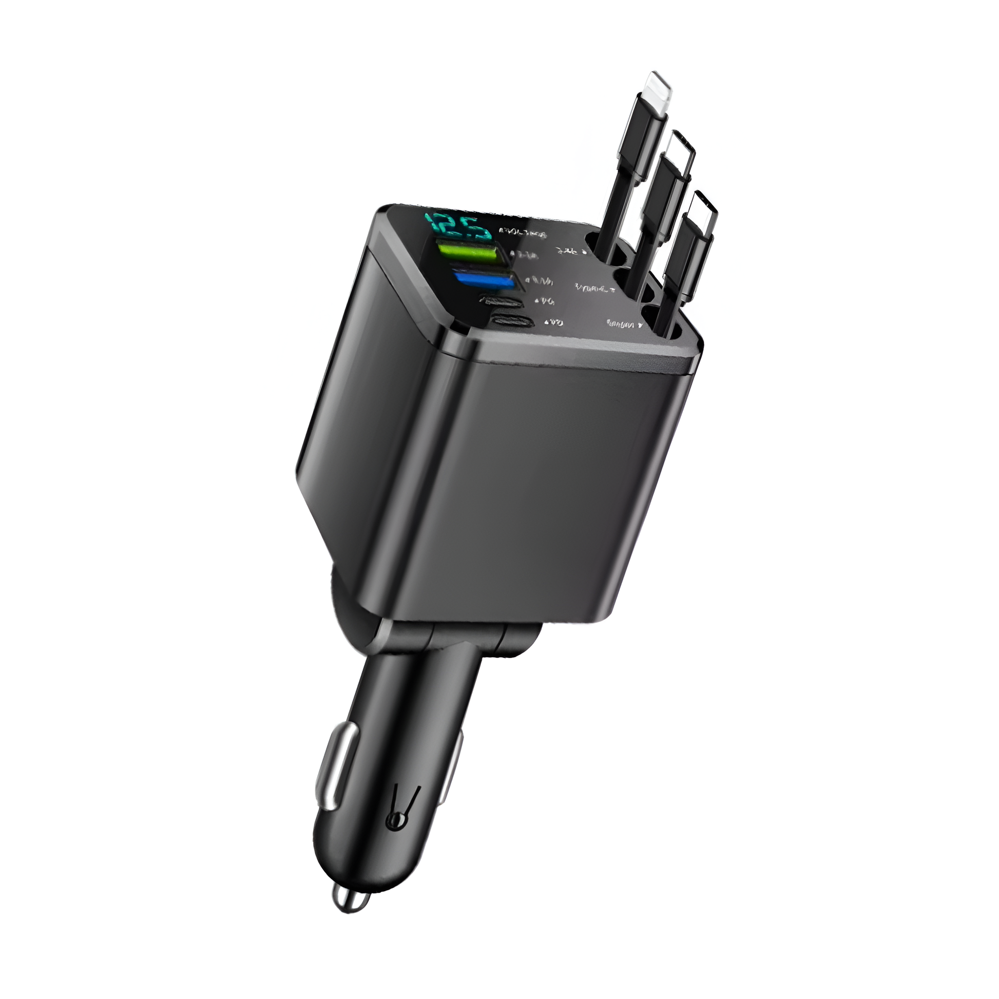 Ultra Fast 5-in-1 USB Car Charger with Dual PD Ports & Smart Voltage Display Mobile Arcade Ltd