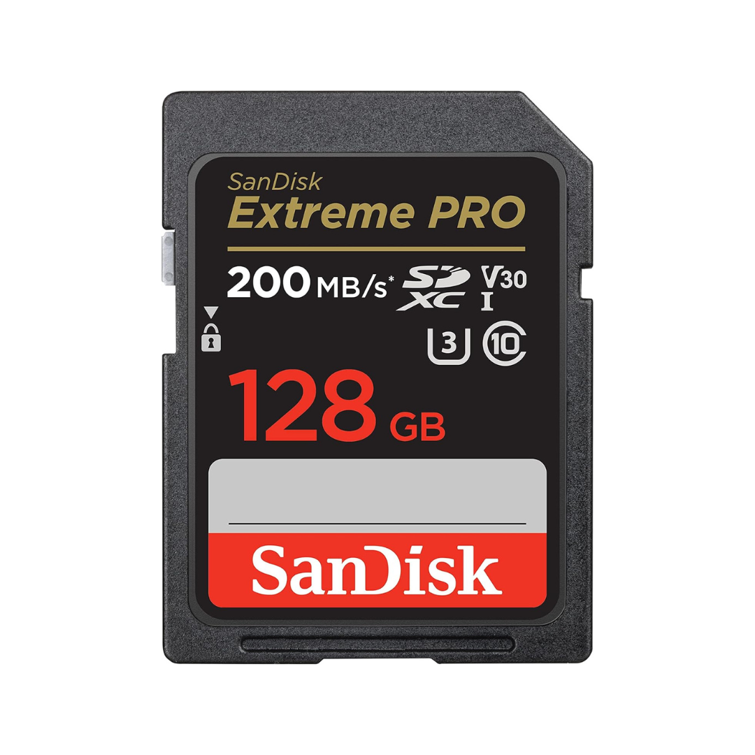 SanDisk 128GB Extreme PRO SDXC Card – 200MB/s, UHS-I, 4K UHD, V30, Class 10