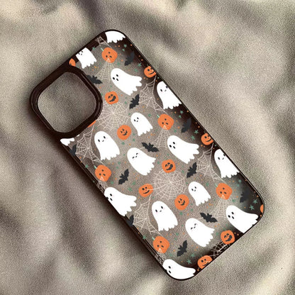 Cute Halloween Pumpkin Ghost Transparent Phone Case For iPhone 17 16 15 14 13 Mobile Arcade Ltd