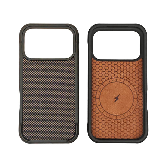 iPhone 17 Series Carbon Fibre Case – Matte Back, Wireless, Anti-Fall TPU Frame Mobile Arcade Ltd