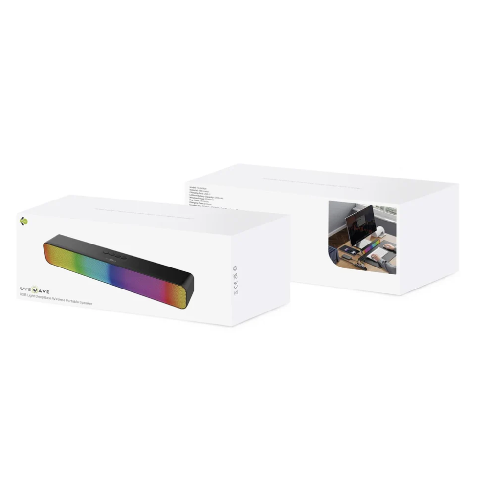 RGB Deep Bass Wireless Portable Speaker, USB-C, 7 Light Modes Mobile Arcade Ltd