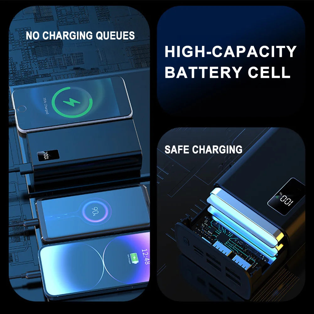 50000mAh Power Bank with 4 USB Ports Fast Charging & LED Display Mobile Arcade Ltd