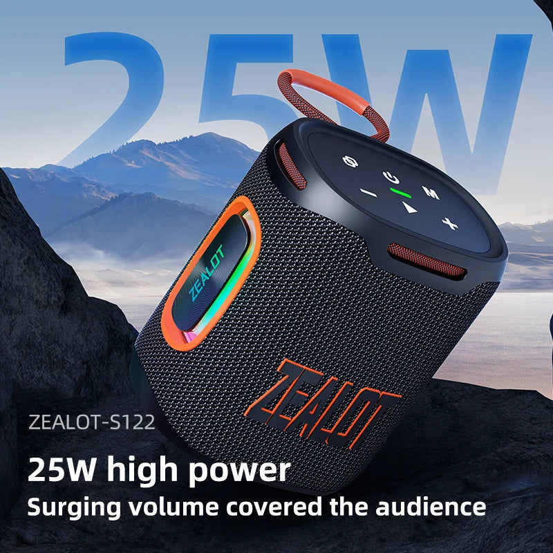 ZEALOT S122 Portable Bluetooth Speaker 5.4 Subwoofer with LED Light Mobile Arcade Ltd