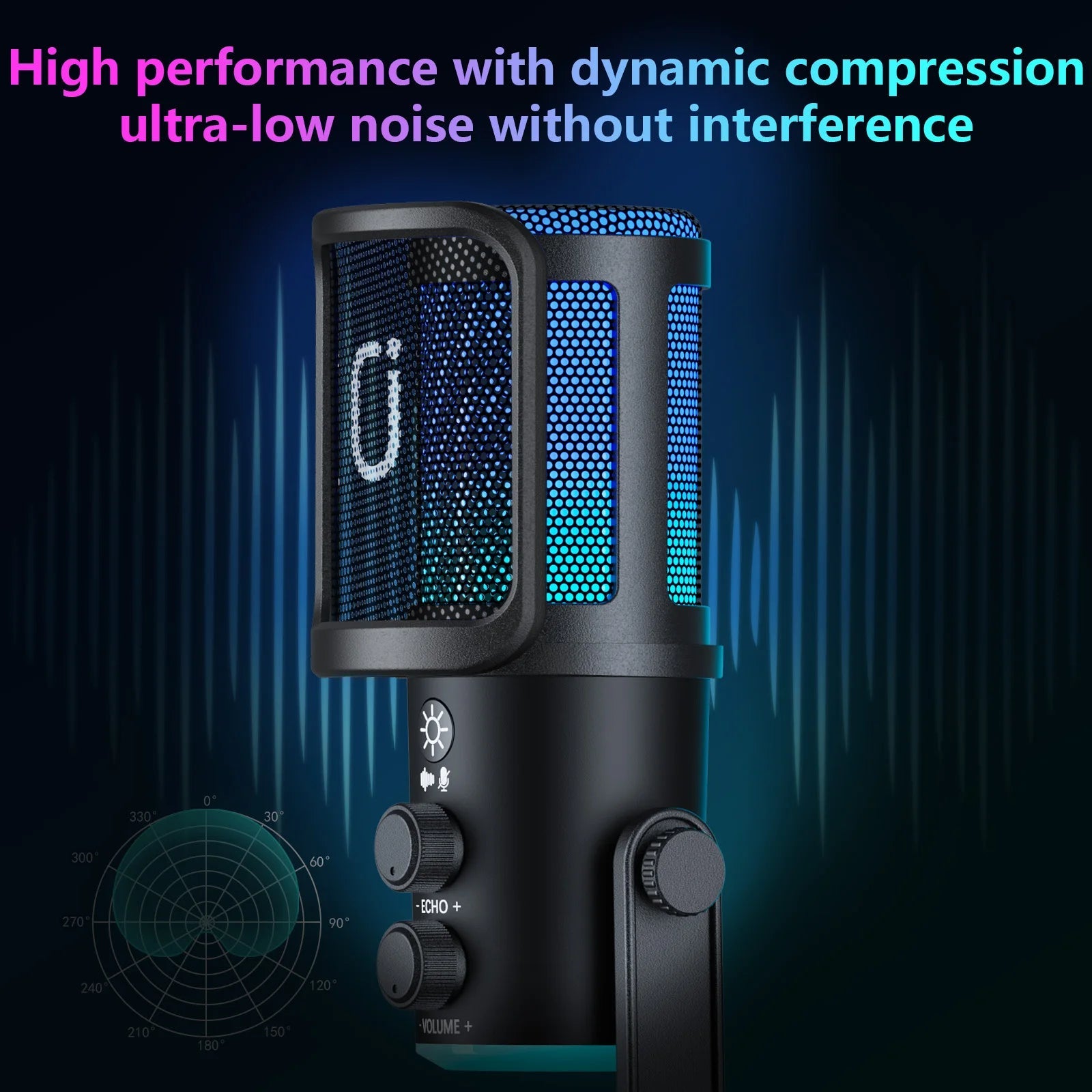 USB/XLR Dynamic Microphone for Podcast, Gaming & Streaming with RGB Lights Mobile Arcade Ltd