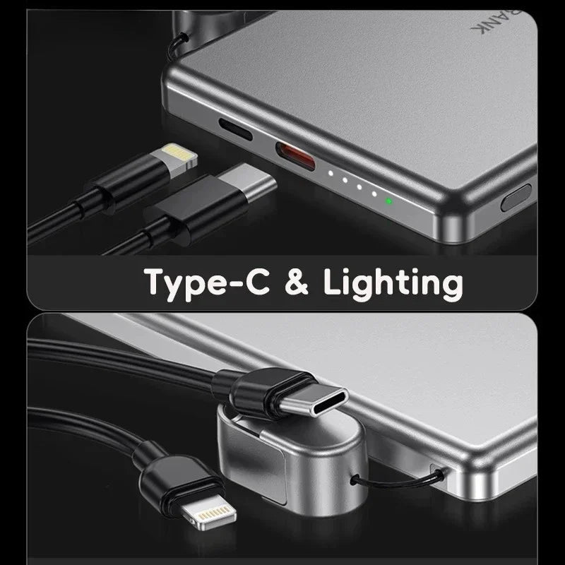 10000mAh Ultra Slim Magnetic Wireless Power Bank PD20W with Cable MobileArcadeLtd