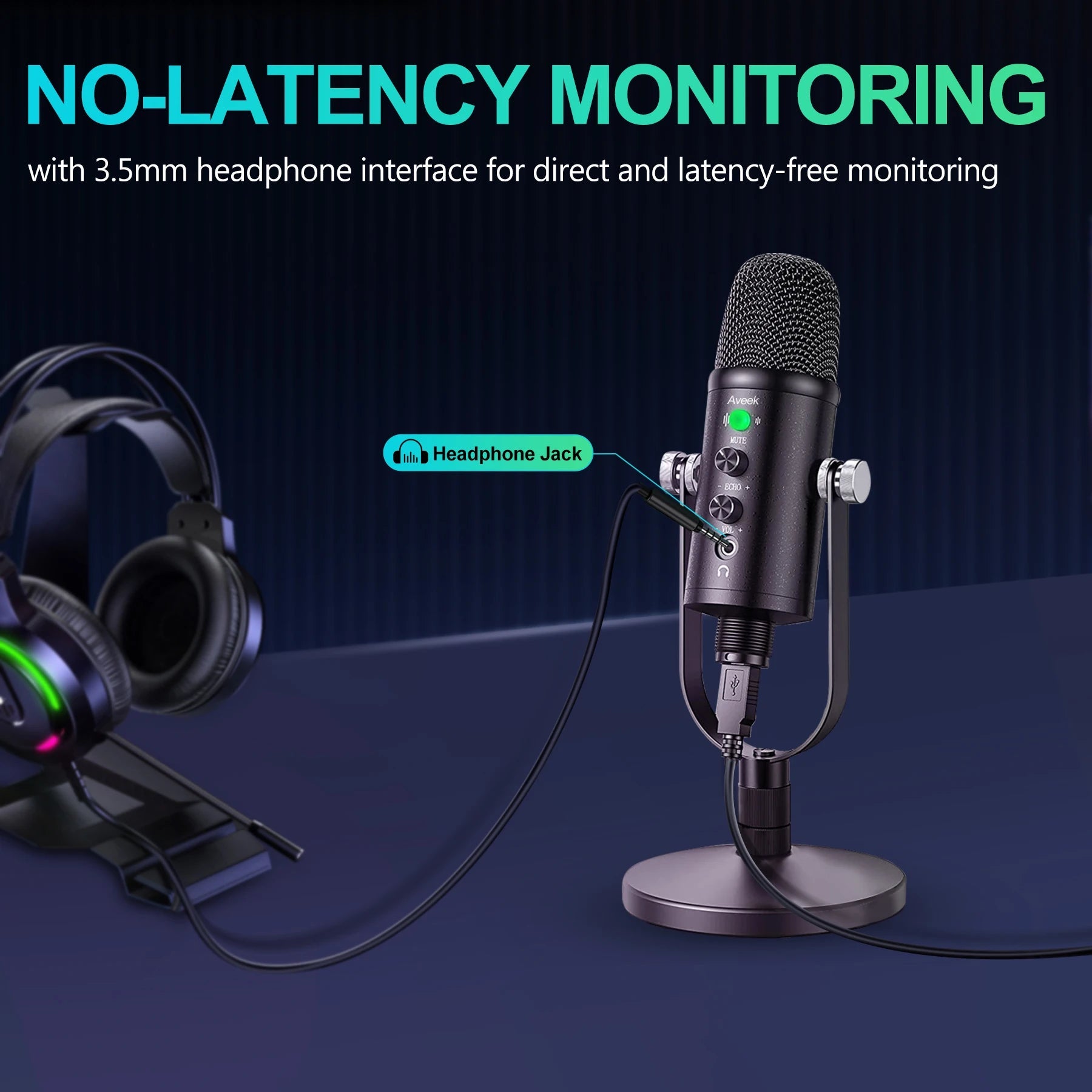 Mercase USB Condenser Microphone with Quick Mute | Plug & Play for PC & PS5 Mobile Arcade Ltd