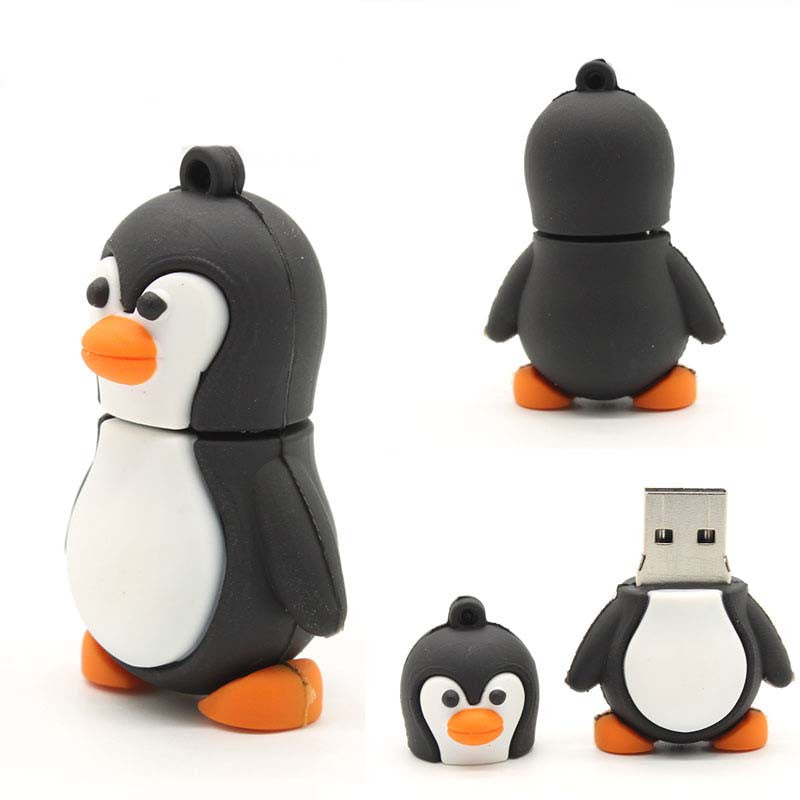 Cartoon Penguin USB Drive 4GB–128GB | USB 3.0 Cute PVC Flash Stick UK