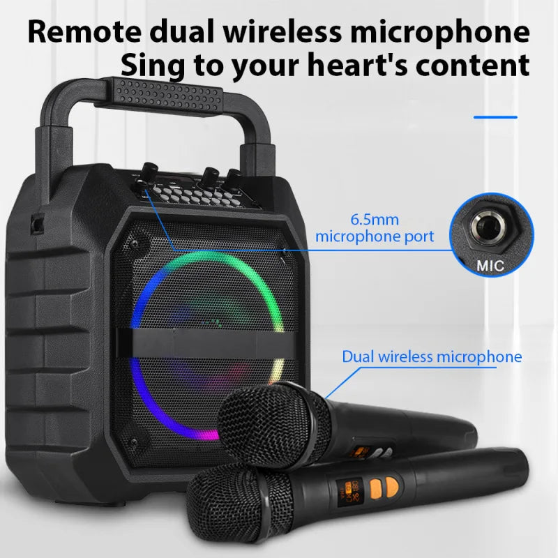 Wireless Musical Instrument Speaker Set with 2 Microphones & LED Lights Mobile Arcade Ltd