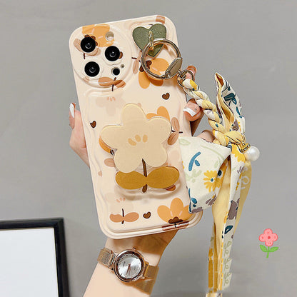 Autumn Leaves And Flowers With Bow Silk Scarf Phone Cases Mobile Arcade Ltd