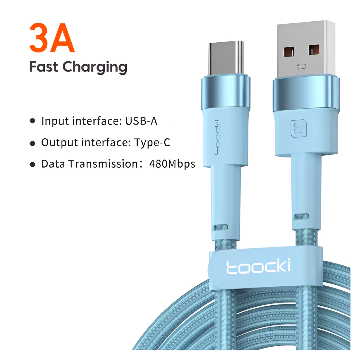 Toocki 3A PD USB-C Fast Charging Cable for Samsung, Xiaomi, OPPO, VIVO, Poco Mobile Arcade Ltd