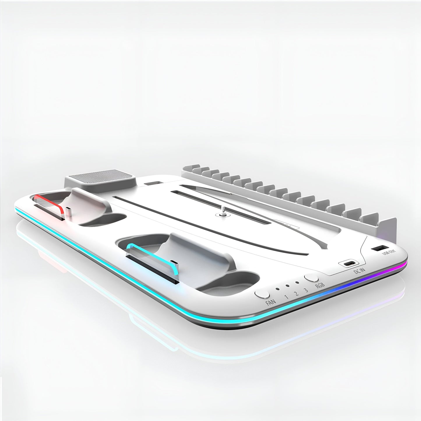 RGB Cooling Station with Charger & Headset Stand for PS5/Slim Digital/Disc Mobile Arcade Ltd