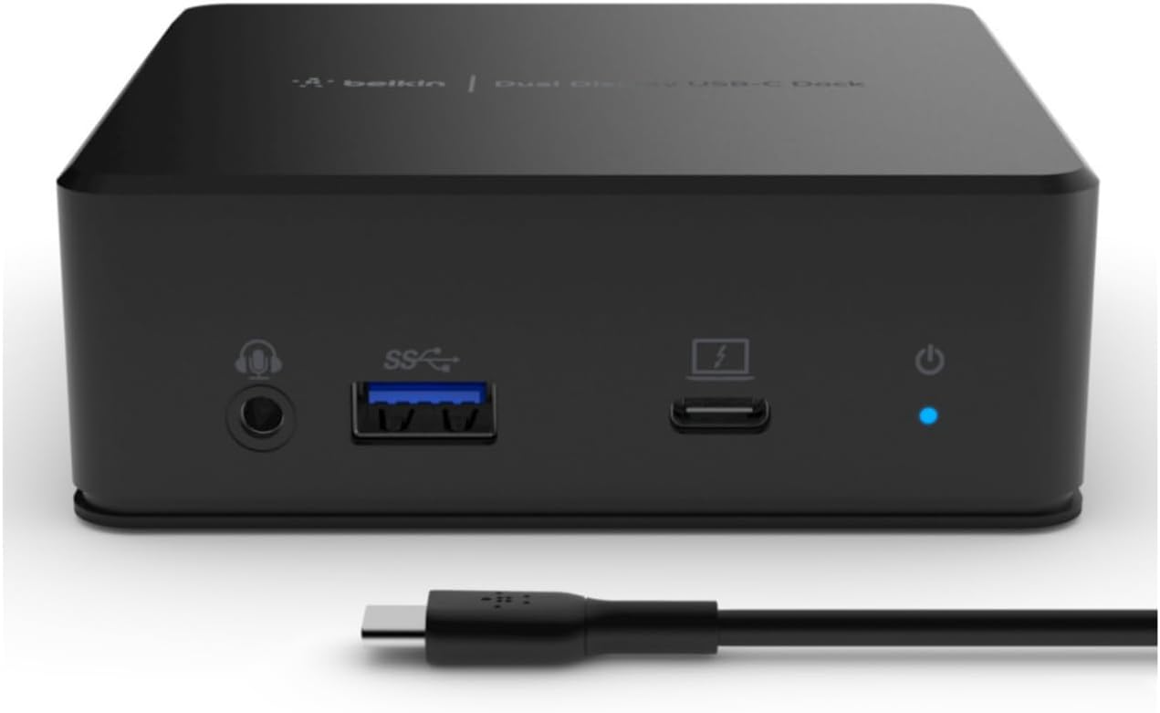 Belkin USB-C Dock 2xHDMI 3xUSB-A 1xLAN RJ-45 Adapter Multiport Hub - Black