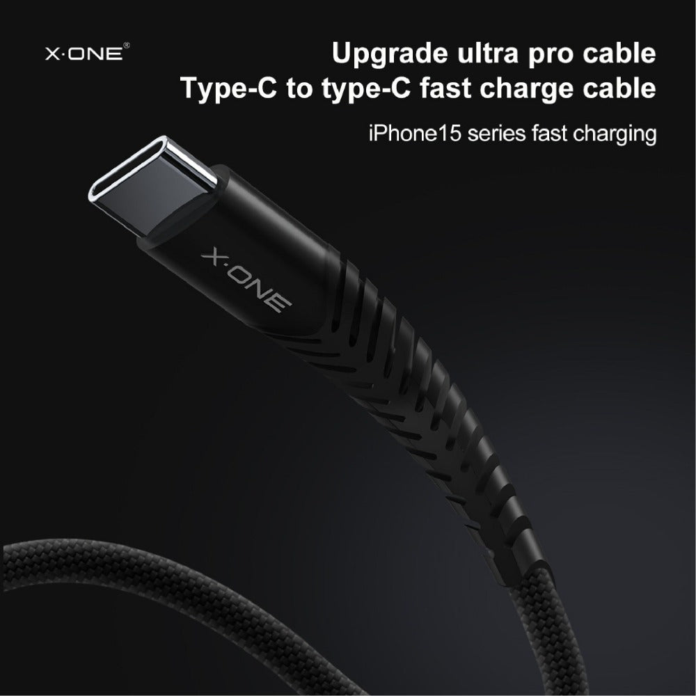 XONE 240W Dual USB-C Fast Charging Cable – E-MARK Chip, Nylon Braided, 1.5m Mobile Arcade Ltd