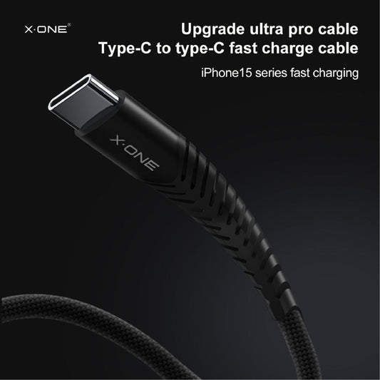XONE 240W Dual USB-C Fast Charging Cable – E-MARK Chip, Nylon Braided, 1.5m Mobile Arcade Ltd