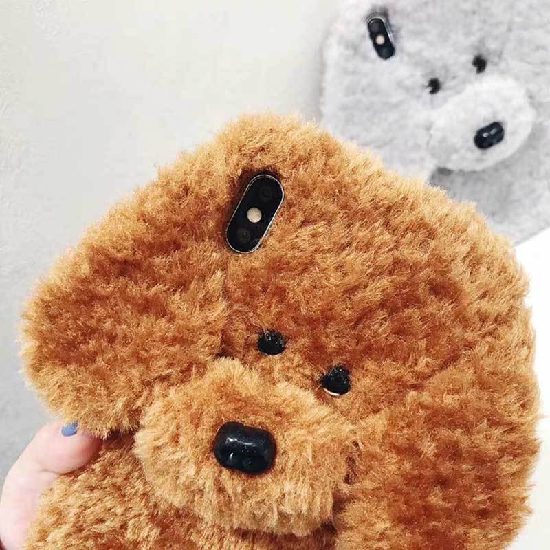 Hot Super Cartoon 3D Plush Teddy Pet Dog Cute Soft Phone Case Back Cover Mobile Arcade Ltd