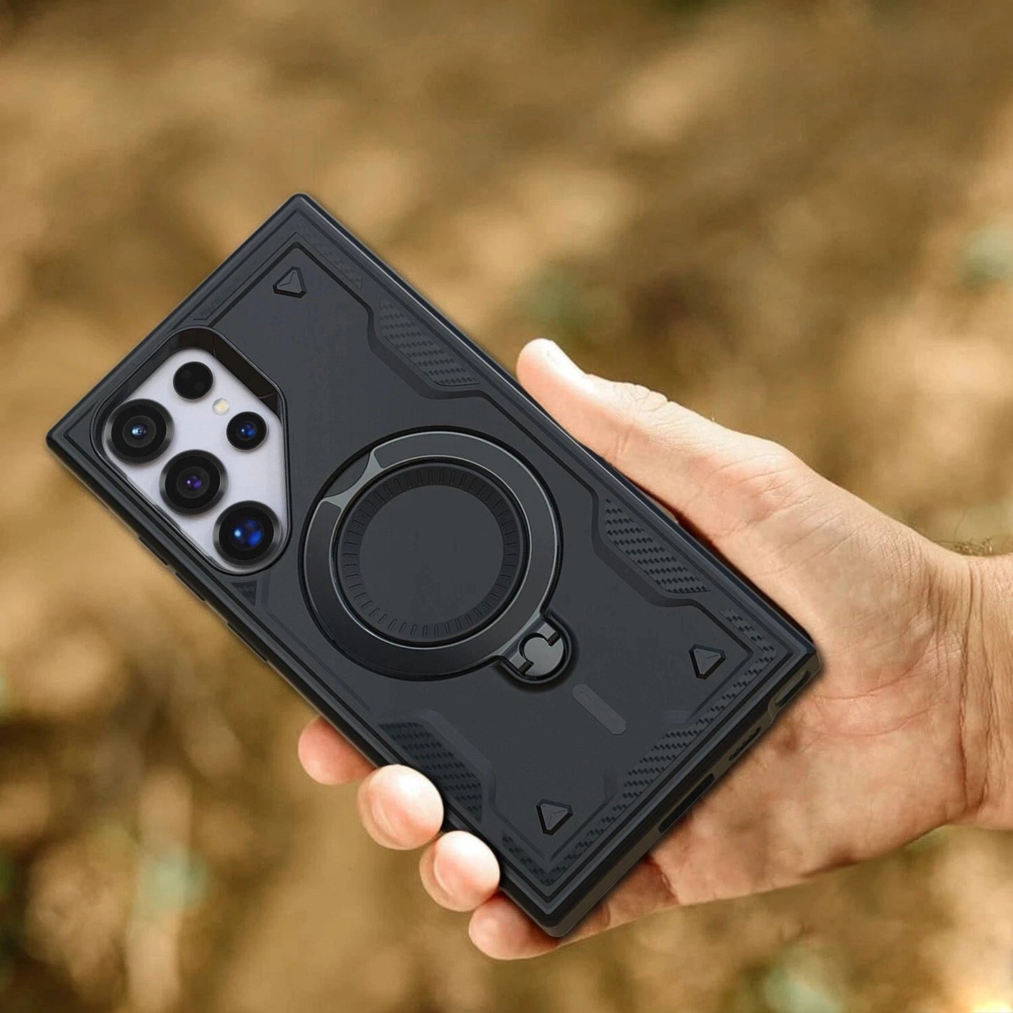 Samsung S25 Ultra Rugged Case with Magnetic Kickstand & Ring Holder Cover Mobile Arcade Ltd