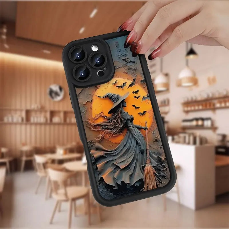 Halloween Witch Silicone Soft Phone Case For Samsung Galaxy S25 S24 S23 S22 Mobile Arcade Ltd