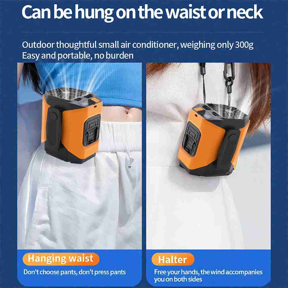 Portable Waist Fan with LED Light & Power Bank – Outdoor Camping Essential Mobile Arcade Ltd