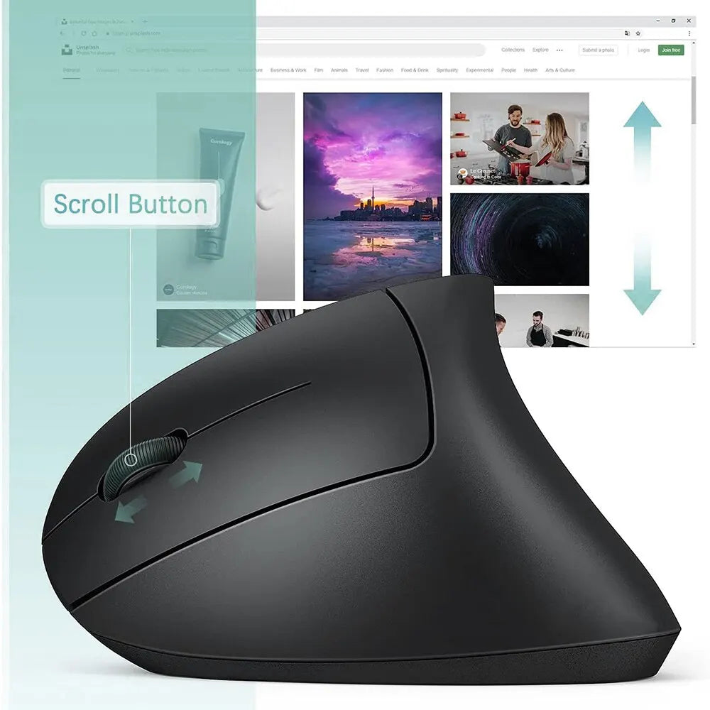 Ergonomic Vertical Wireless Mouse – 2.4GHz, 3 DPI Levels, 6 Buttons Mobile Arcade Ltd