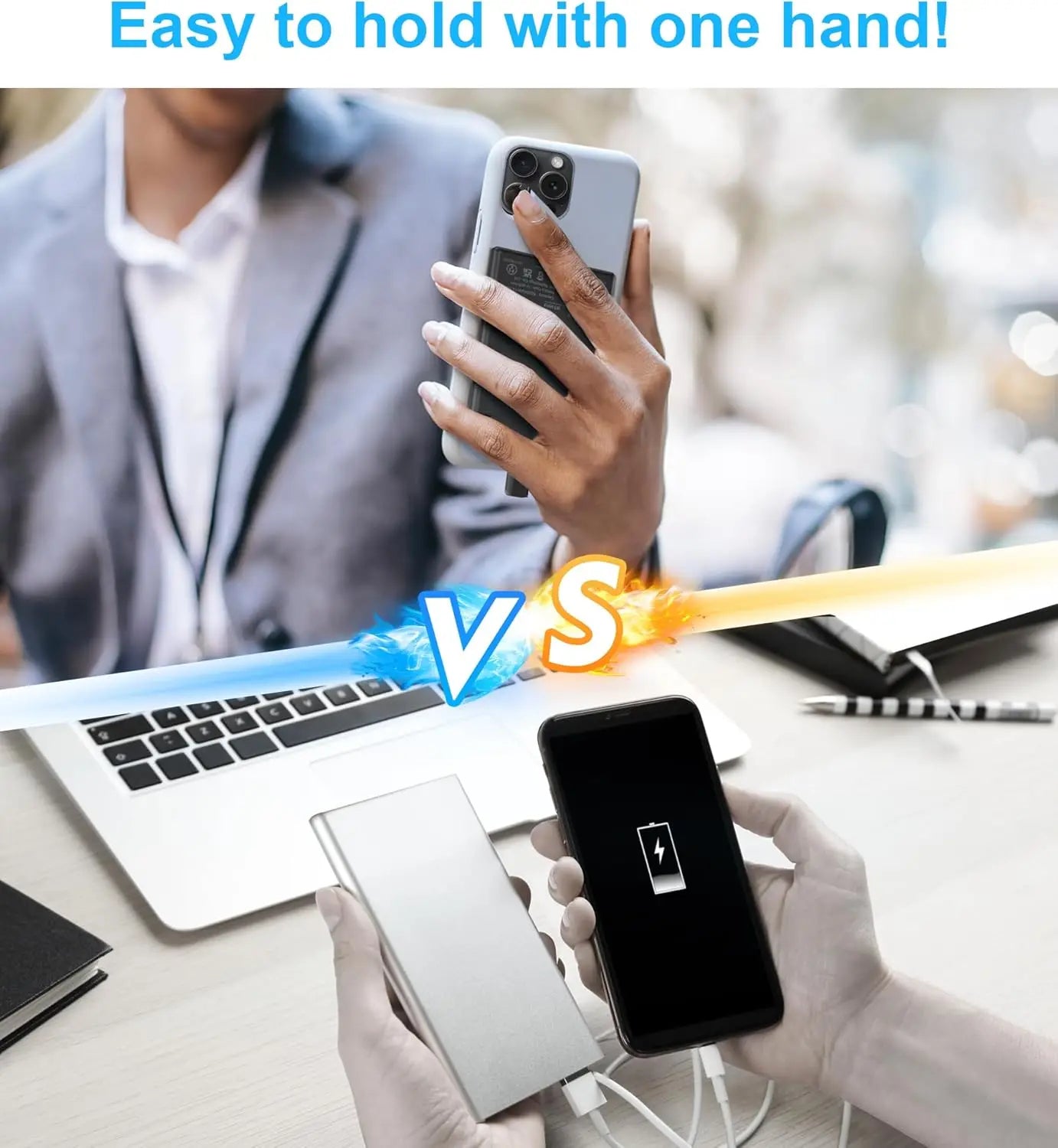 AUSKANG 5000mAh Magnetic Power Bank with Built-in USB-C Cable Mobile Arcade Ltd