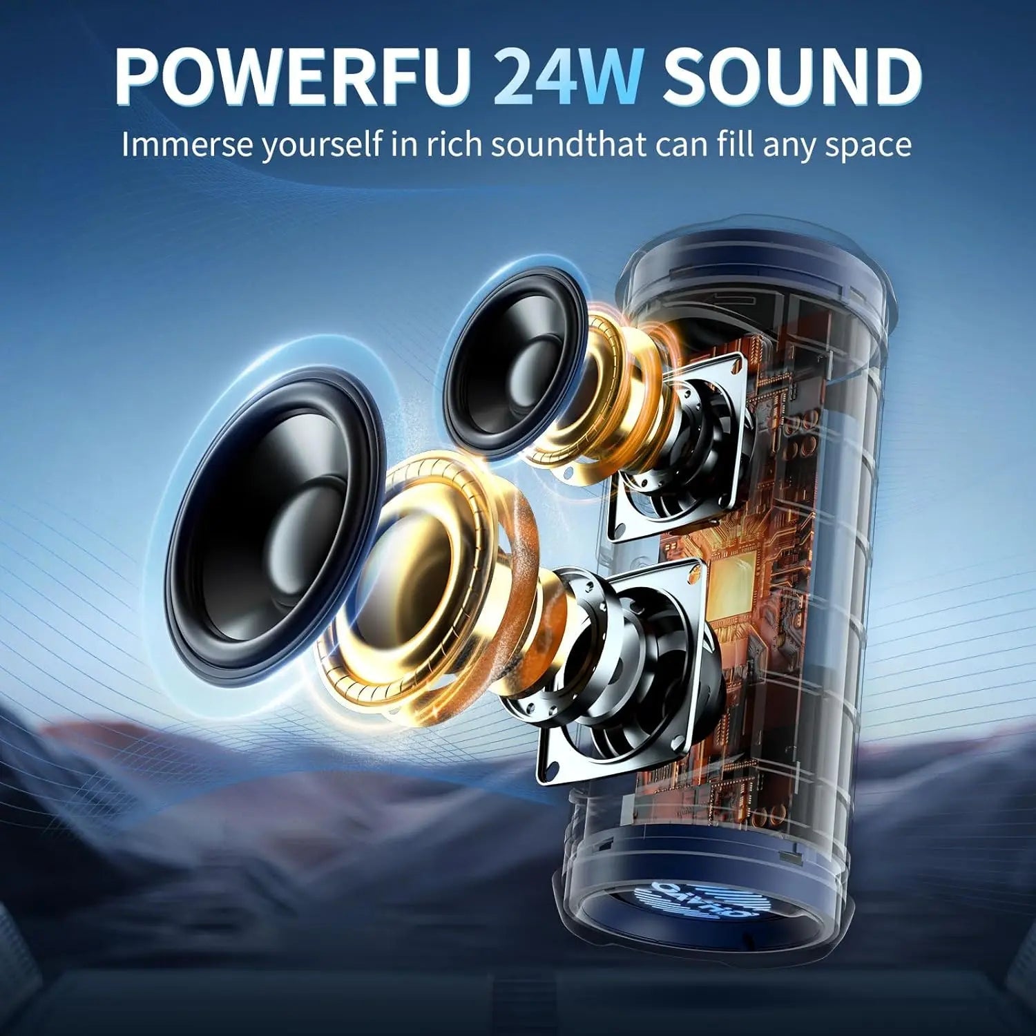 Portable Bluetooth Speaker Wireless with Lights | HD Stereo Sound | IPX7 Waterproof | TWS Pairing | AUX/TF Input | Outdoor Camping Speaker Mobile Arcade Ltd