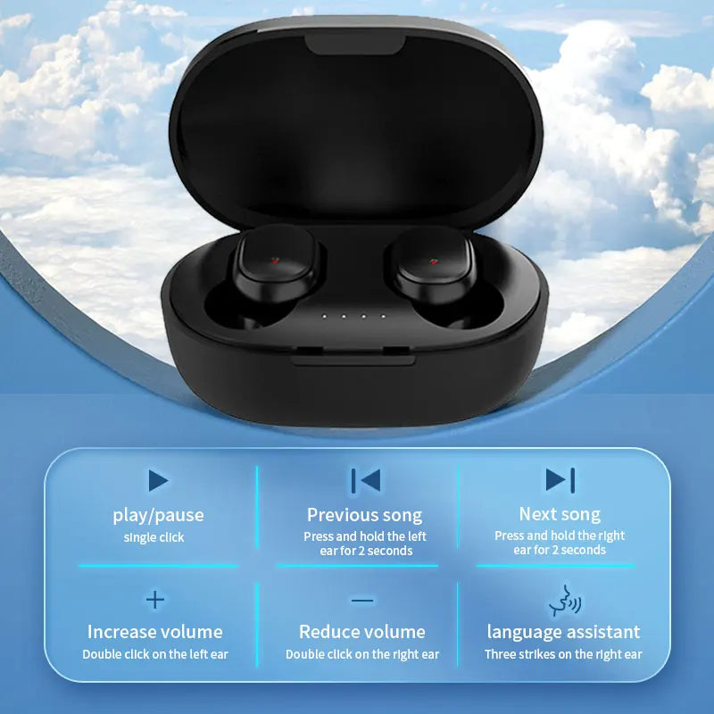 A6s TWS Bluetooth 5.0 Wireless Earphones with Mic & Stereo Sound Mobile Arcade Ltd
