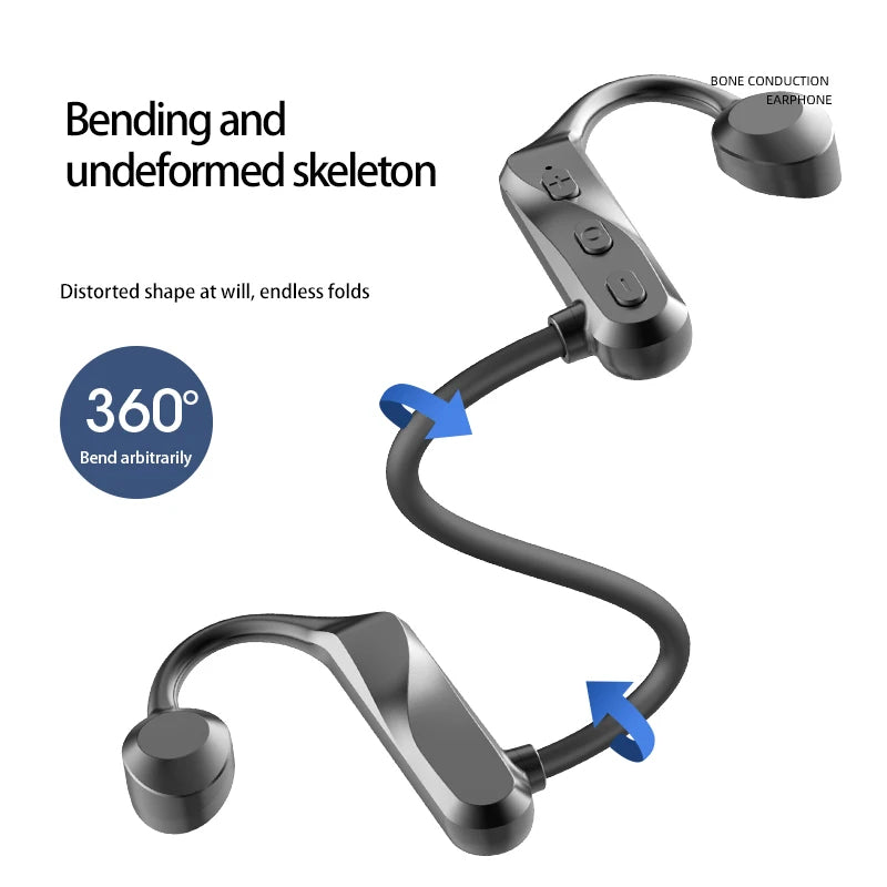 K69 Bone Conduction Earphones with Mic – Wireless Bluetooth HiFi Waterproof Mobile Arcade Ltd