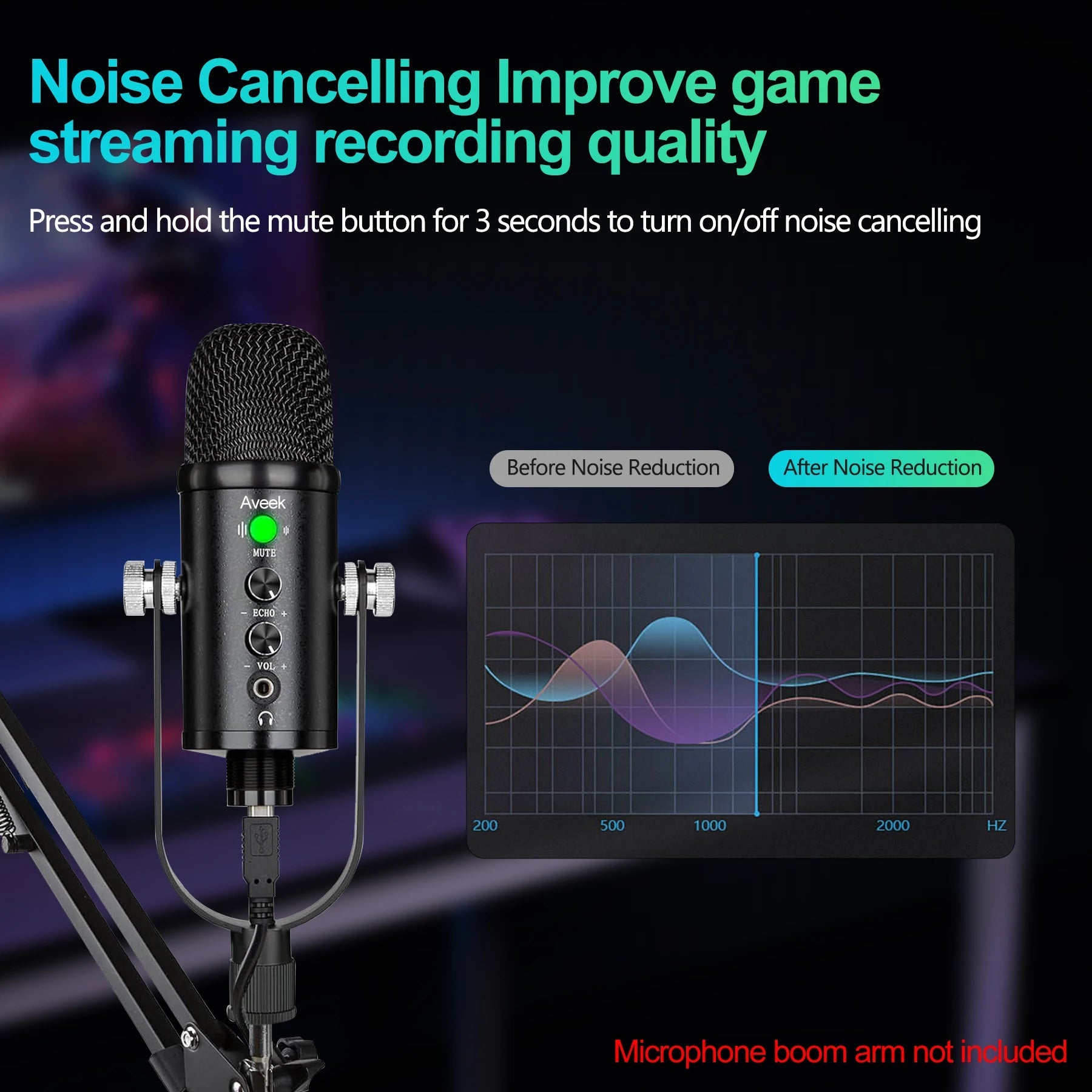 Mercase USB Condenser Microphone with Quick Mute | Plug & Play for PC & PS5 Mobile Arcade Ltd