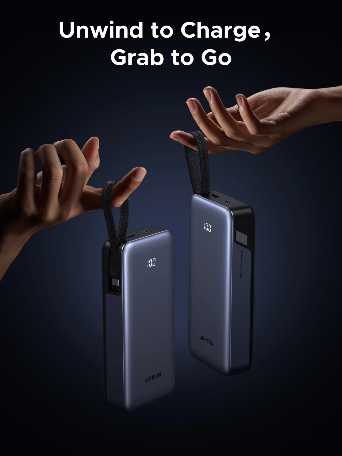 UGREEN 45W 20000mAh Power Bank with Built-in USB-C Cable | PPS Fast Charging Portable Charger for Samsung S25 Ultra, iPhone, Laptop & More Mobile Arcade Ltd