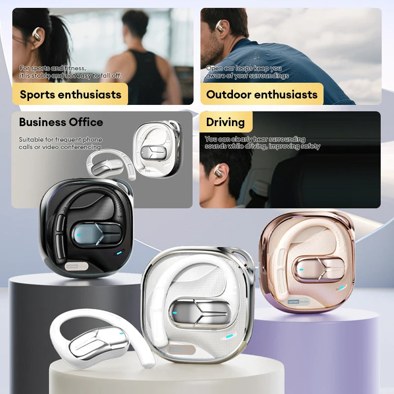 Lenovo AC101 OWS Bluetooth 6.0 Wireless Earphones | ENC Noise Reduction, Long Battery Life, Surround Sound Sports Headphones Mobile Arcade Ltd