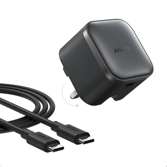 Anker Nano 45W USB-C Fast Charger with Foldable Plug and 6ft Cable Included Set