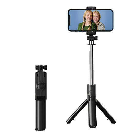 Bluetooth Extendable Tripod Selfie Stick Phone Vlog Tripod Stand 2 in 1 UK New